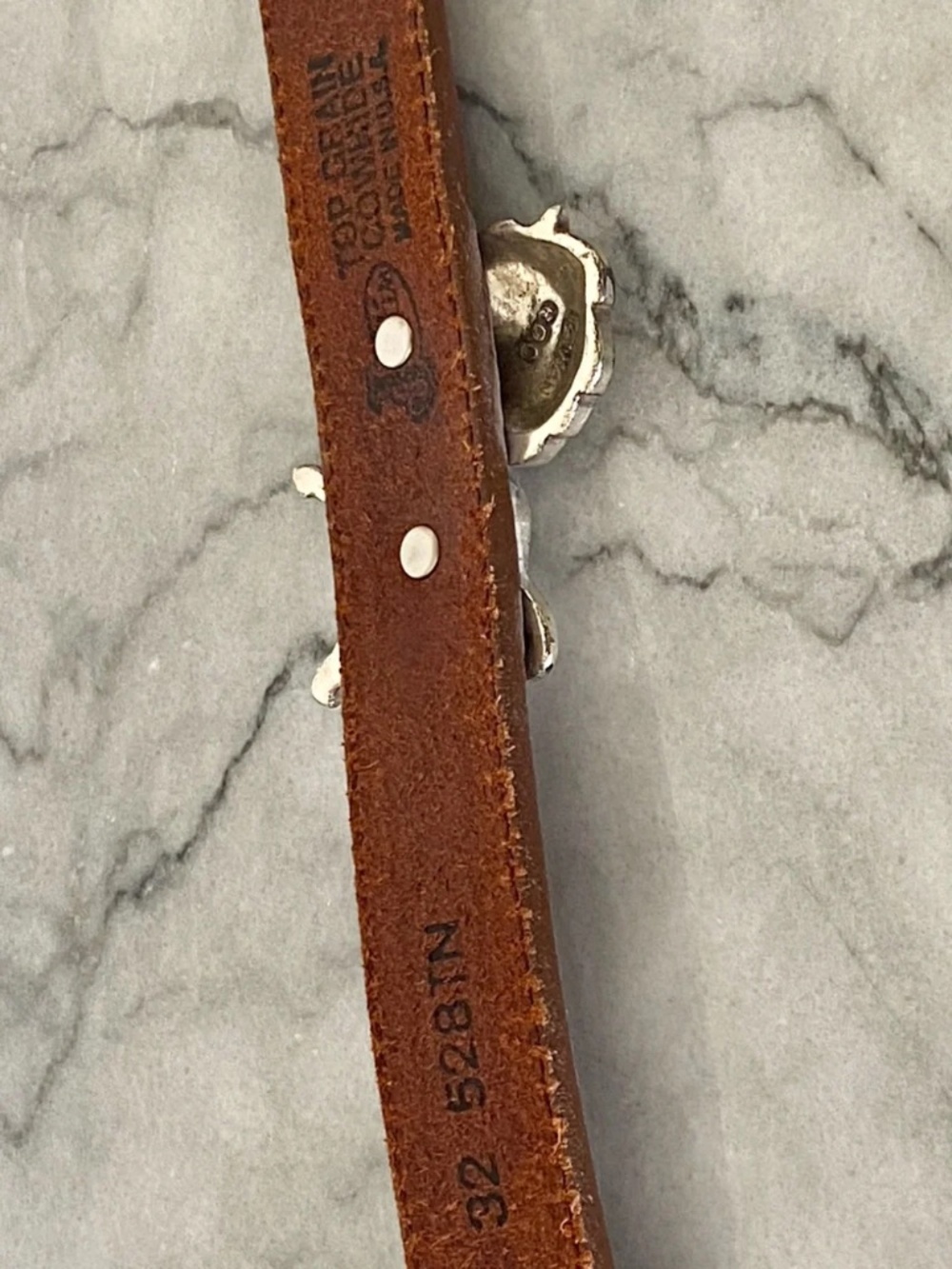 Vintage Justin Heavy Concho Cowboy Belt STAMPED RARE FIND - Picture 10 of 12